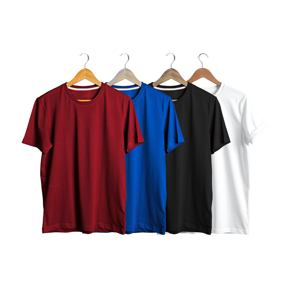 pack of 4 plain t shirts for men – 180 gsm cotton soft & comfortable