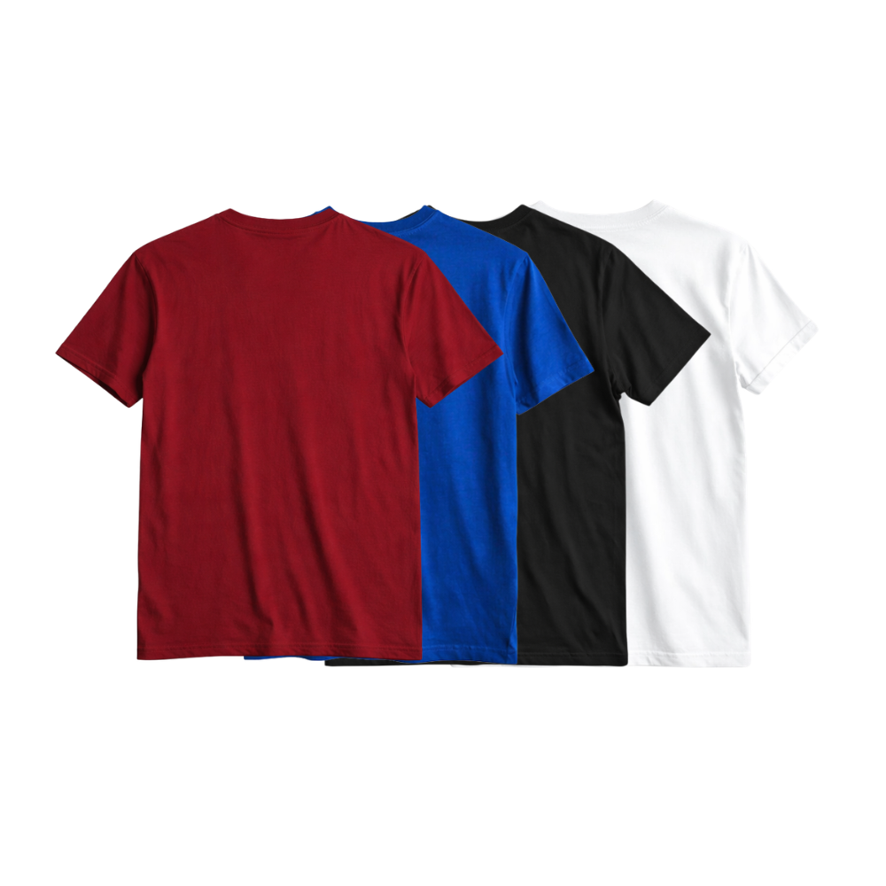 pack of 4 plain t shirts for men – 180 gsm cotton soft & comfortable