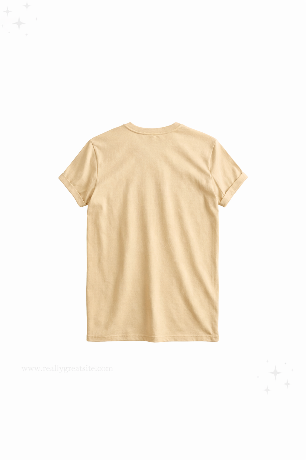 beige plain t-shirt for men front view