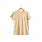 beige plain t-shirt for men front view