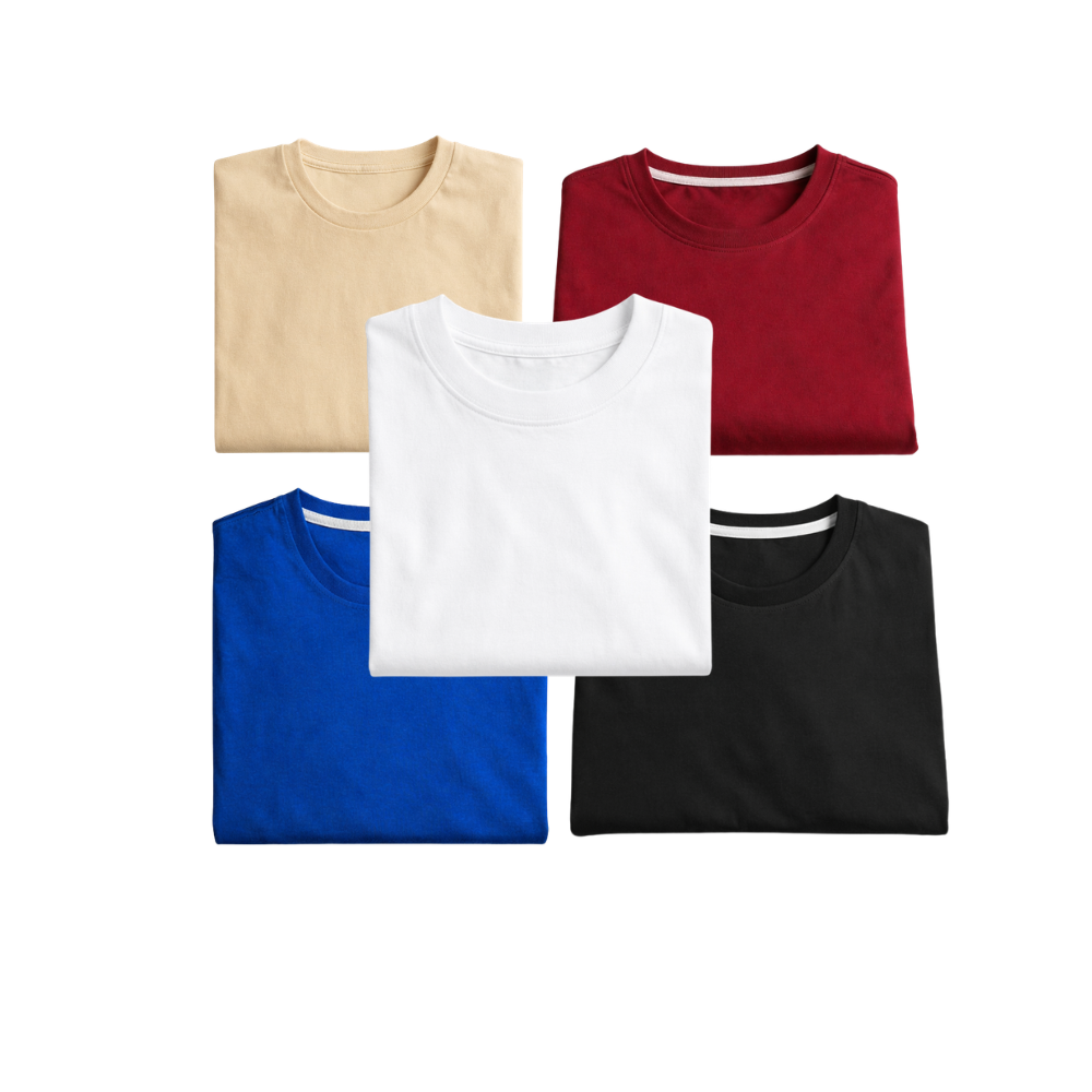 pack of 4 plain t shirts for men – 180 gsm cotton soft & comfortable (copy)