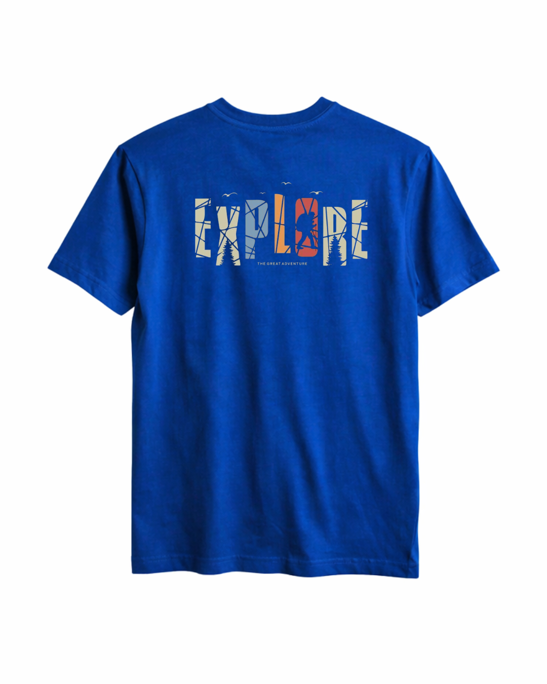 men’s 180 gsm cotton mountain artwork t shirt | modern casual graphic tee for daily wear