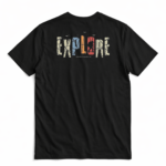 men’s 180 gsm cotton mountain artwork t shirt | modern casual graphic tee for daily wear