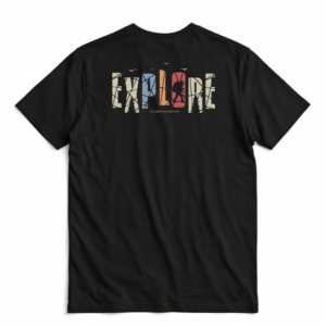 men’s 180 gsm cotton mountain artwork t shirt | modern casual graphic tee for daily wear