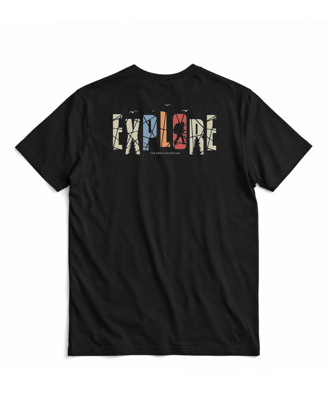 men’s 180 gsm cotton mountain artwork t shirt | modern casual graphic tee for daily wear