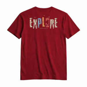 men’s 180 gsm cotton mountain artwork t shirt | modern casual graphic tee for daily wear