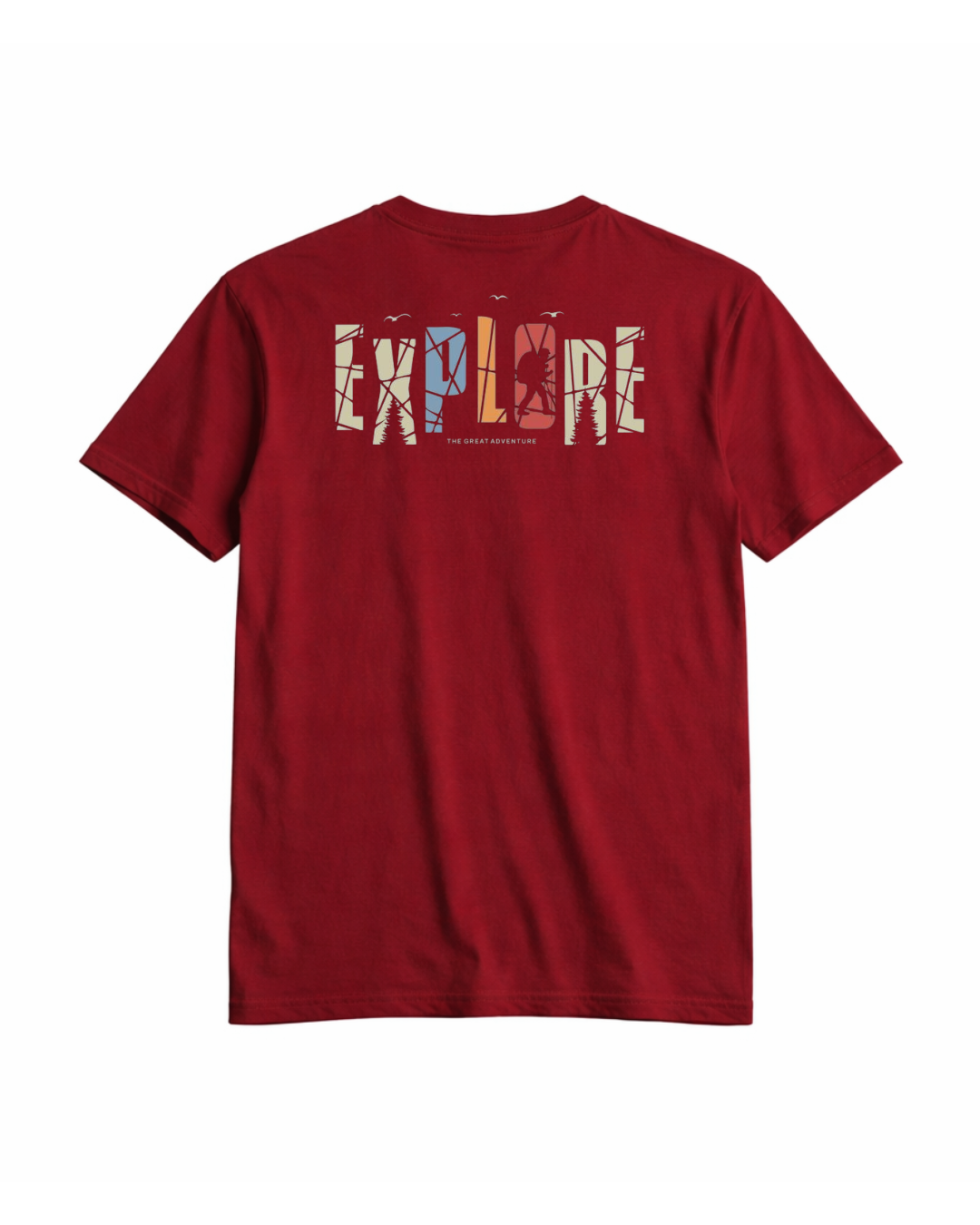 men’s 180 gsm cotton mountain artwork t shirt | modern casual graphic tee for daily wear