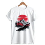 men’s 180 gsm cotton mountain print travel graphic t shirt | premium adventure tee