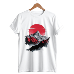 men’s 180 gsm cotton mountain print travel graphic t shirt | premium adventure tee