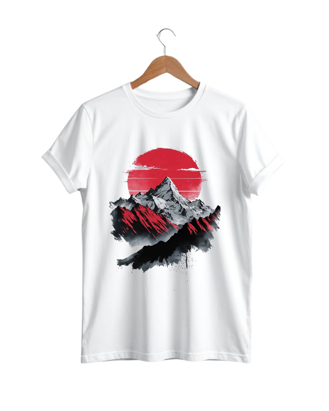 men’s 180 gsm cotton mountain print travel graphic t shirt | premium adventure tee
