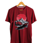 men’s 180 gsm cotton mountain print travel graphic t shirt | premium adventure tee