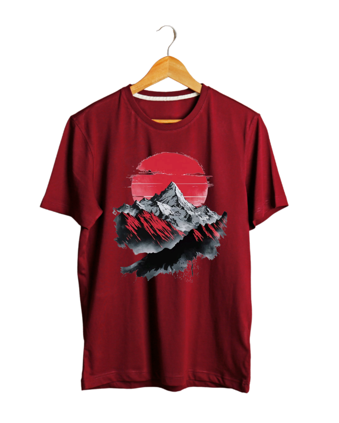 men’s 180 gsm cotton mountain print travel graphic t shirt | premium adventure tee