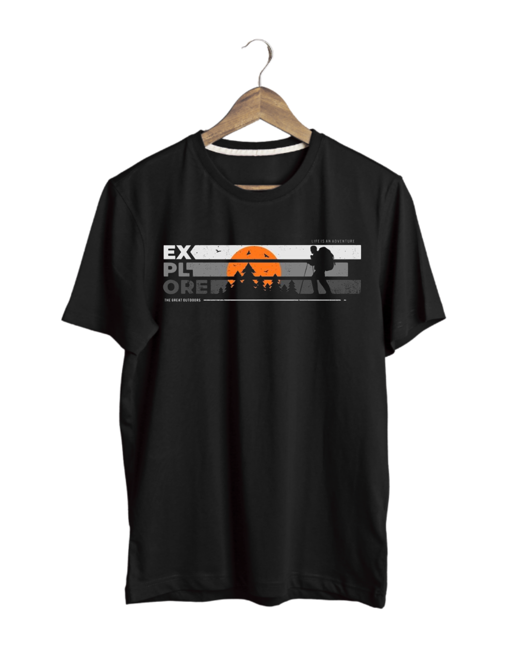 men’s 180 gsm cotton minimal mountain print t shirt | stylish casual graphic tee