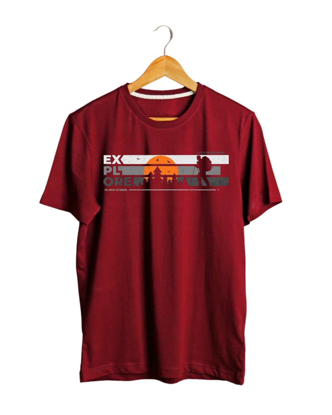 men’s 180 gsm cotton minimal mountain print t shirt | stylish casual graphic tee