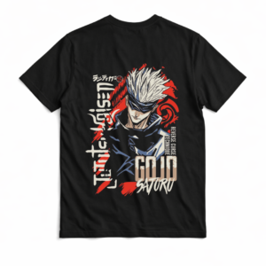 men’s gojo satoru anime graphic t shirt | premium cotton jujutsu kaisen printed tee
