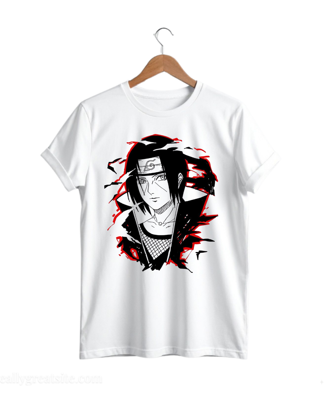 men’s itachi uchiha anime artwork t shirt | premium cotton casual graphic tee