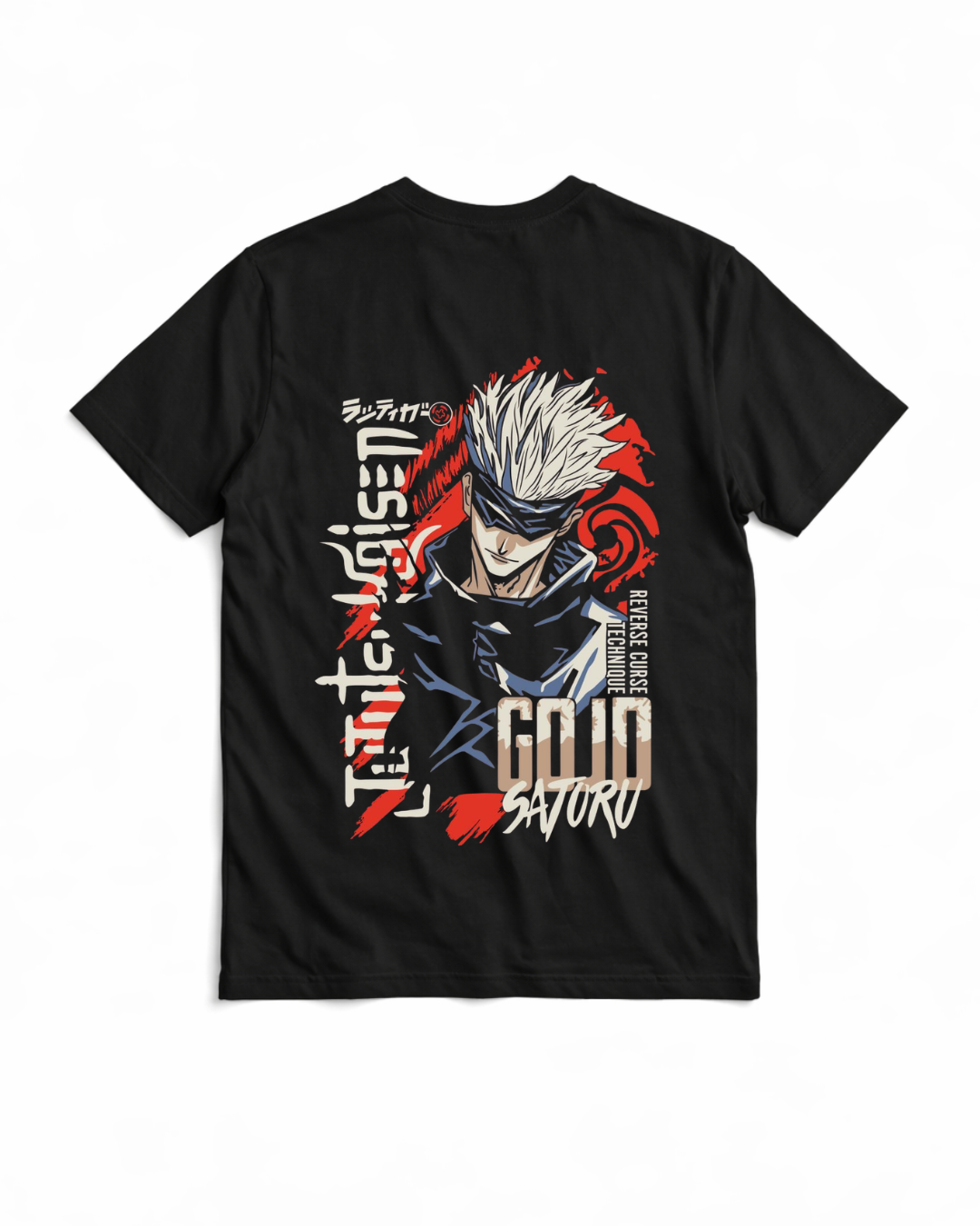 men’s gojo satoru anime graphic t shirt | premium cotton jujutsu kaisen printed tee